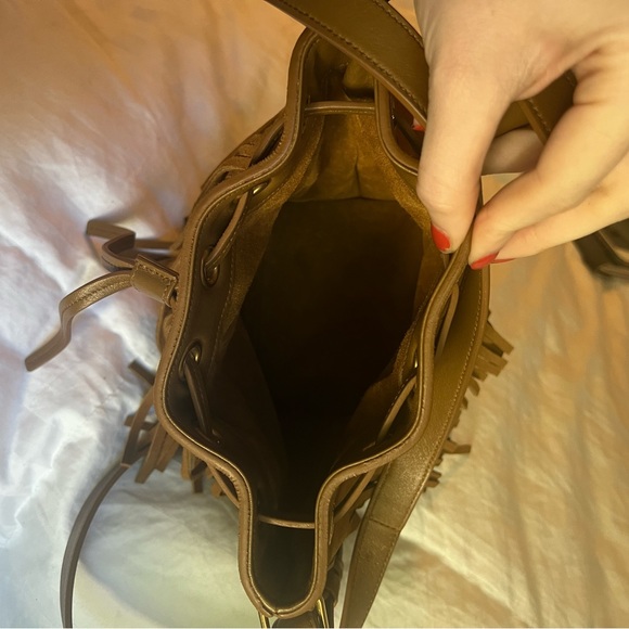 New without Tags Saint Laurent Mini Bucket Bag with Fringe - Picture 9 of 11